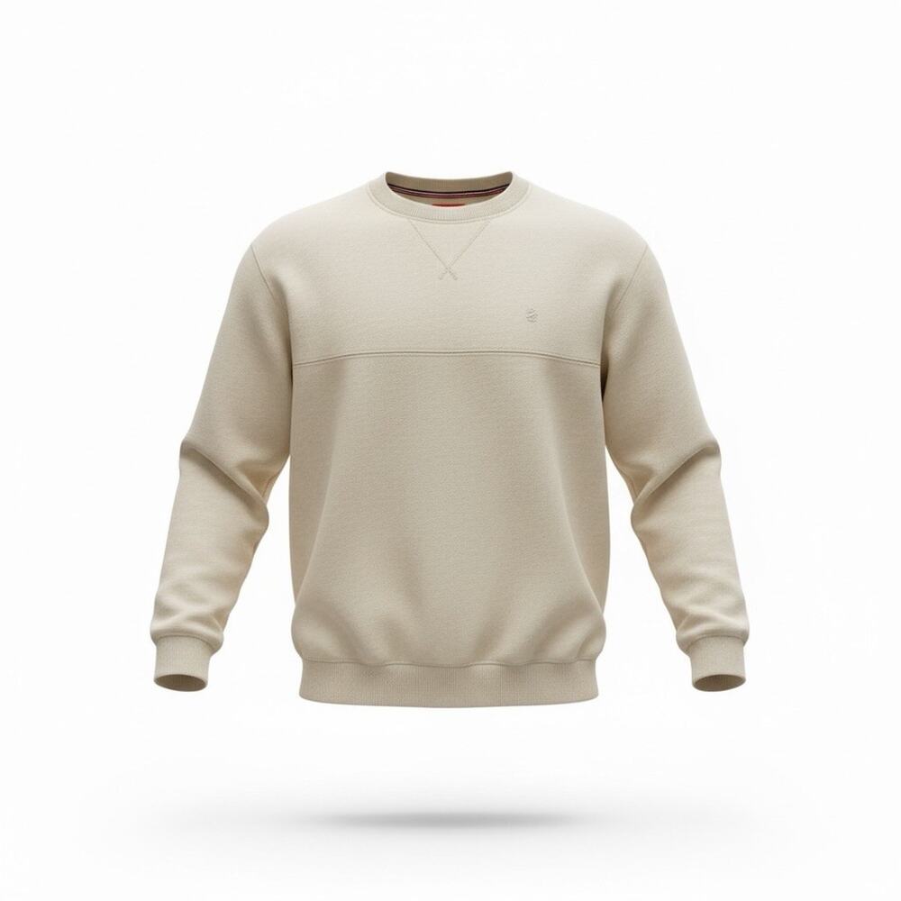 IZOD Sueded Fleece Crewneck Sweatshirt Mens 2XL Oatmeal Beige NWT Casual